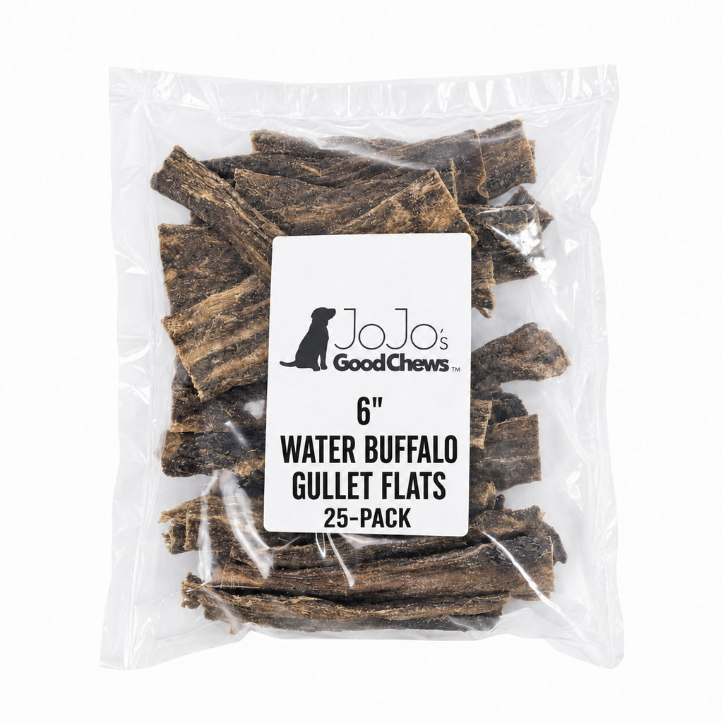 6" Water Buffalo Gullet Flat Dog Chews – 25 Count: Default Title