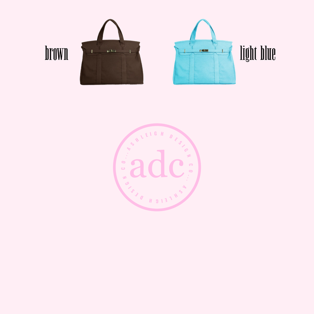 NEW COLORS ADDED Canvas Boat Bag: Kelly + Ivory