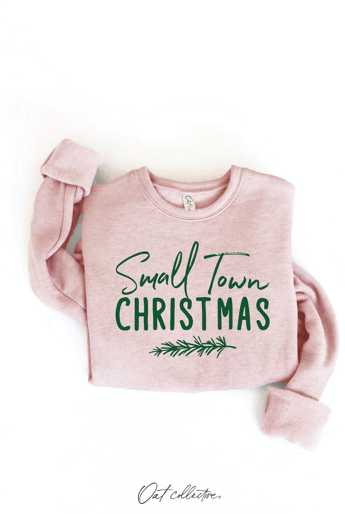 SMALL TOWN CHRISTMAS Graphic Sweatshirt: HEATHER DUST / S