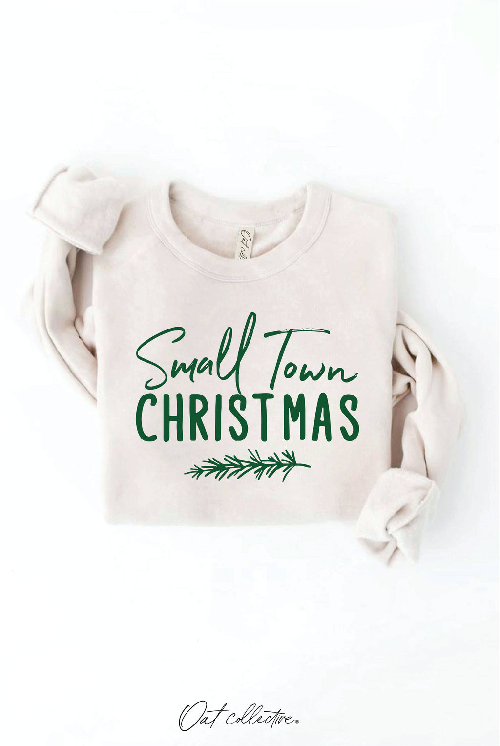 SMALL TOWN CHRISTMAS Graphic Sweatshirt: HEATHER DUST / S