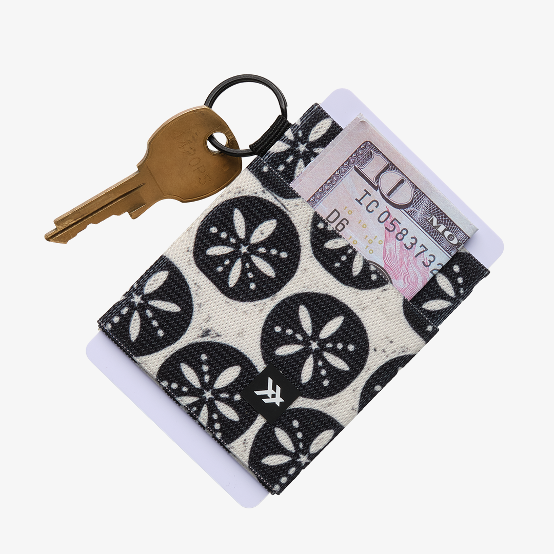 Sand Dollar Black - Elastic Wallet: Sand Dollar Black