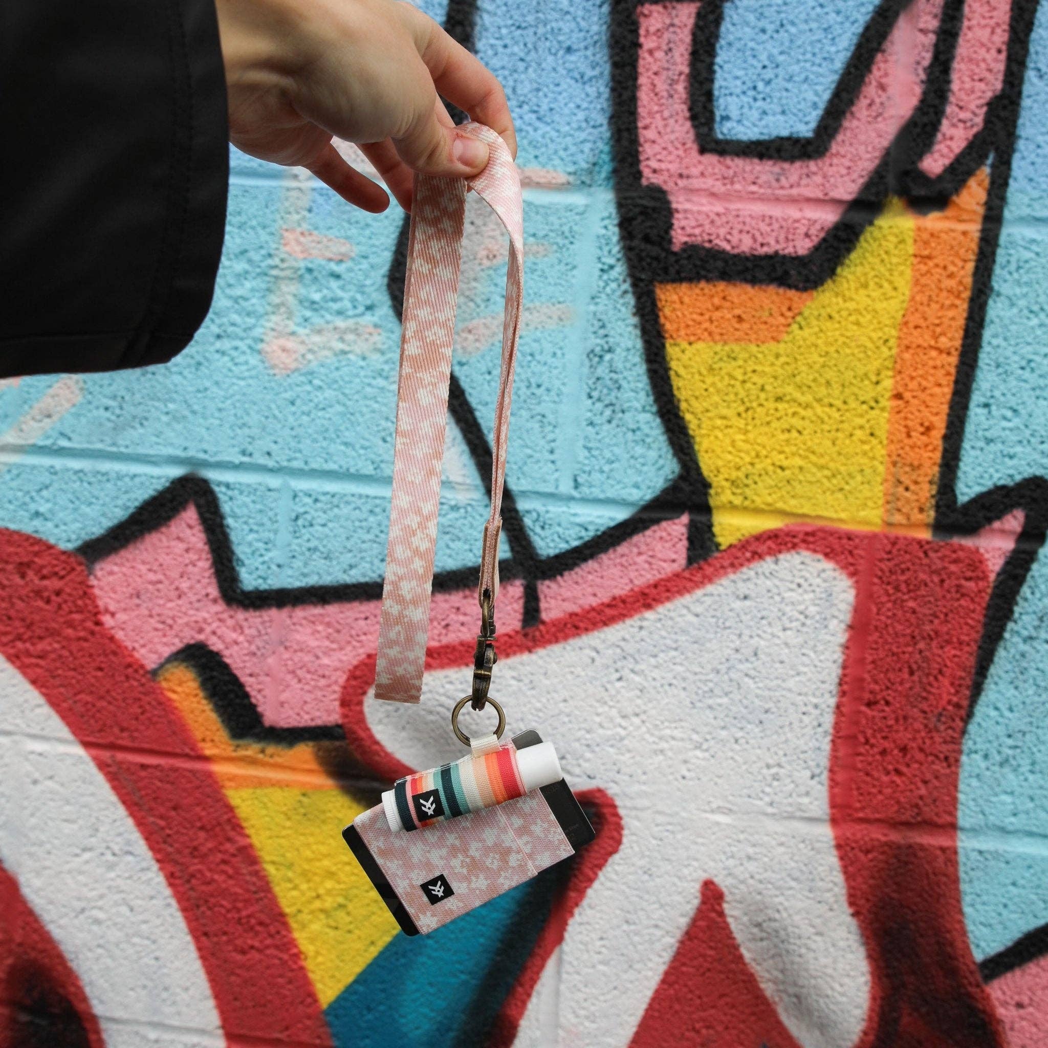 Renae - Chapstick Holder Keychain: Green/Red