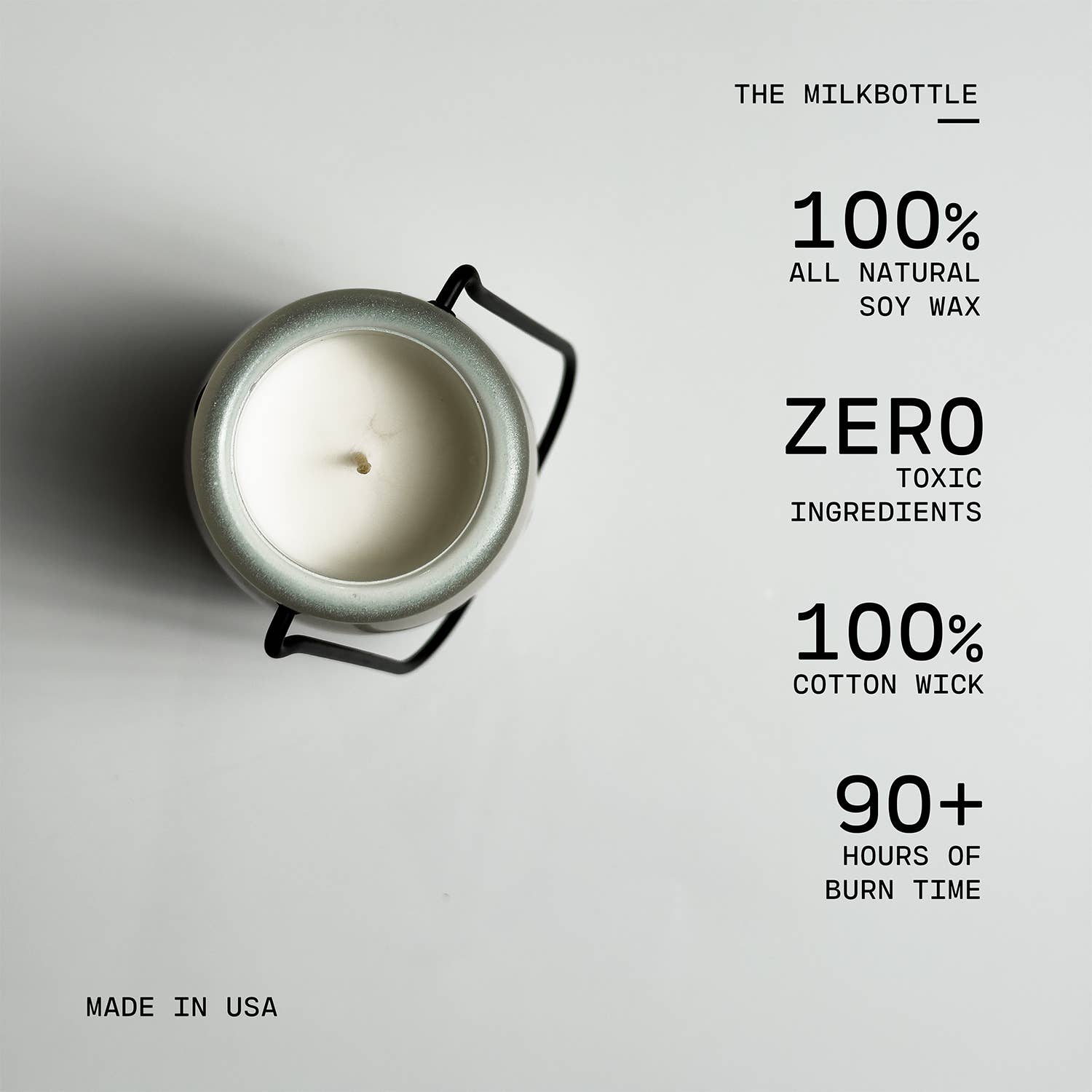 14 oz Milkbottle Candle: Jasmine & Honeysuckle