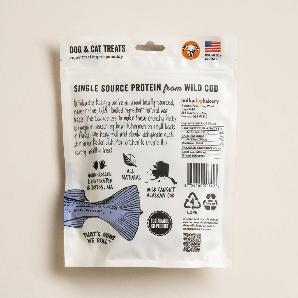 Polkadog Cod Skins Jerky Shorties Crunchy Dog & Cat Treats
