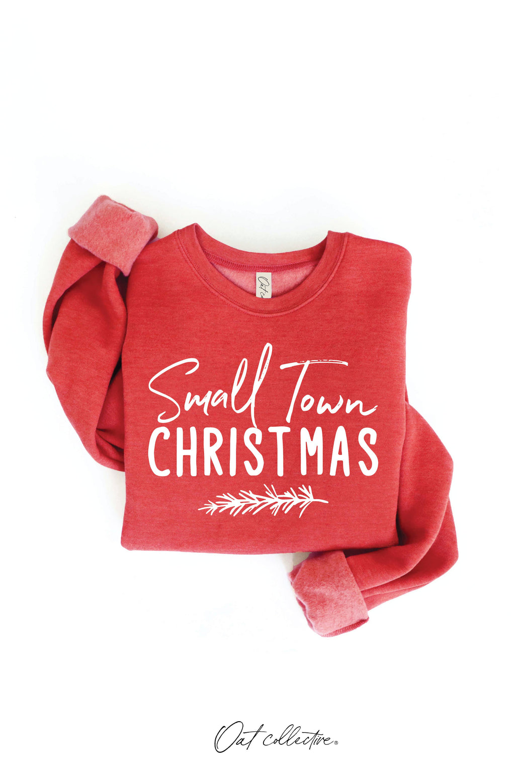 SMALL TOWN CHRISTMAS Graphic Sweatshirt: HEATHER DUST / S