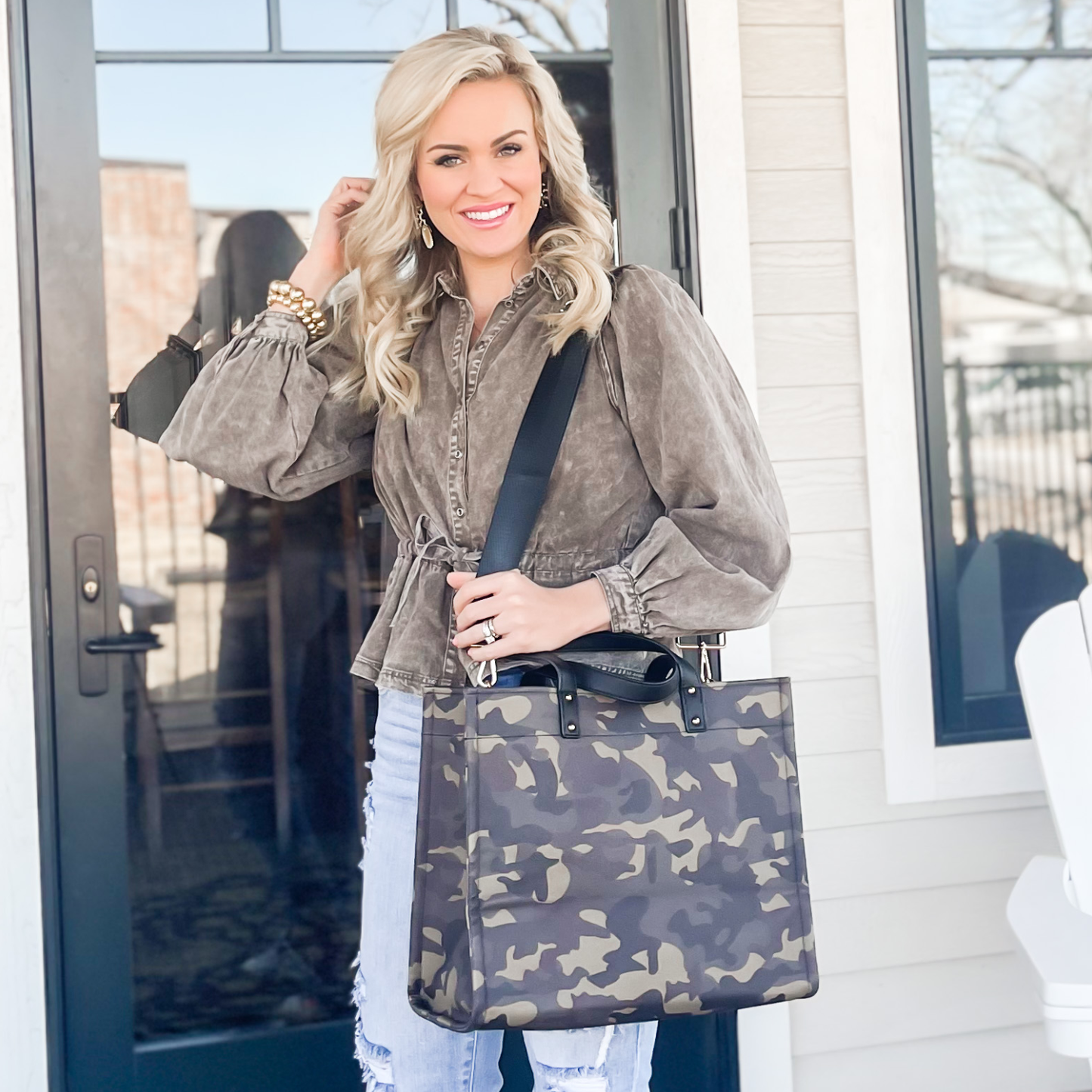 Campbell Tote | Choose Your Strap: Brown / Gray Leopard