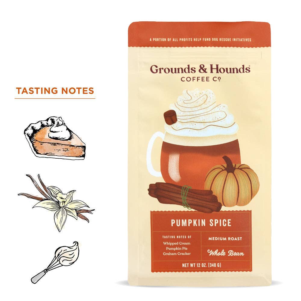 Grounds & Hounds Coffee - Pumpkin Spice Whole Bean