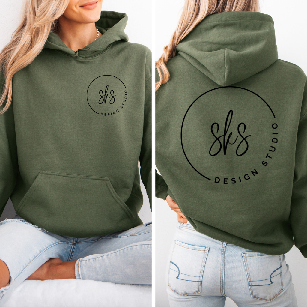 CUSTOM LOGO | Unisex Screenprinted Hoodie Sweatshirt: Dust / S