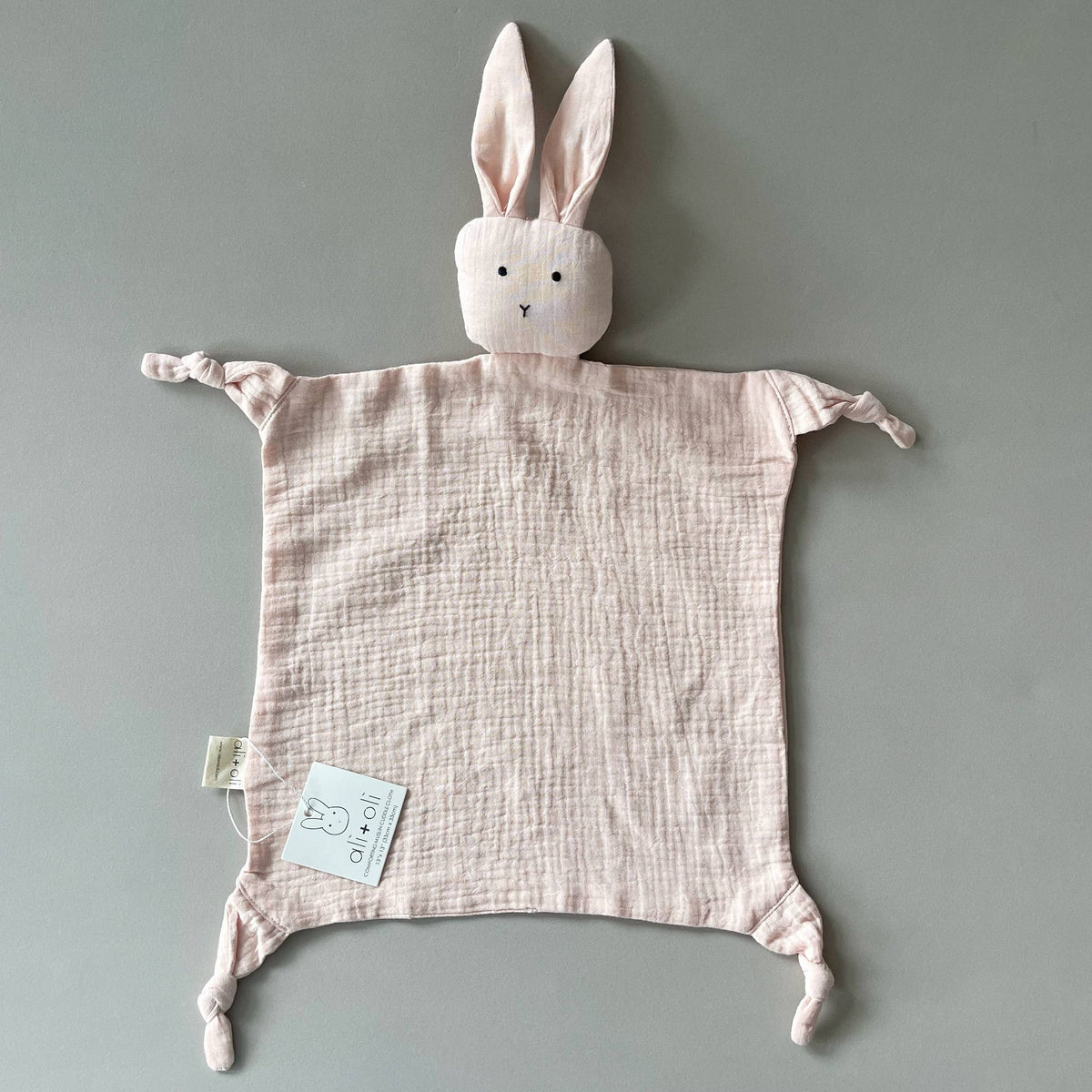 Cuddle Security Blanket Soft Muslin Cotton - Bunny (Pink)
