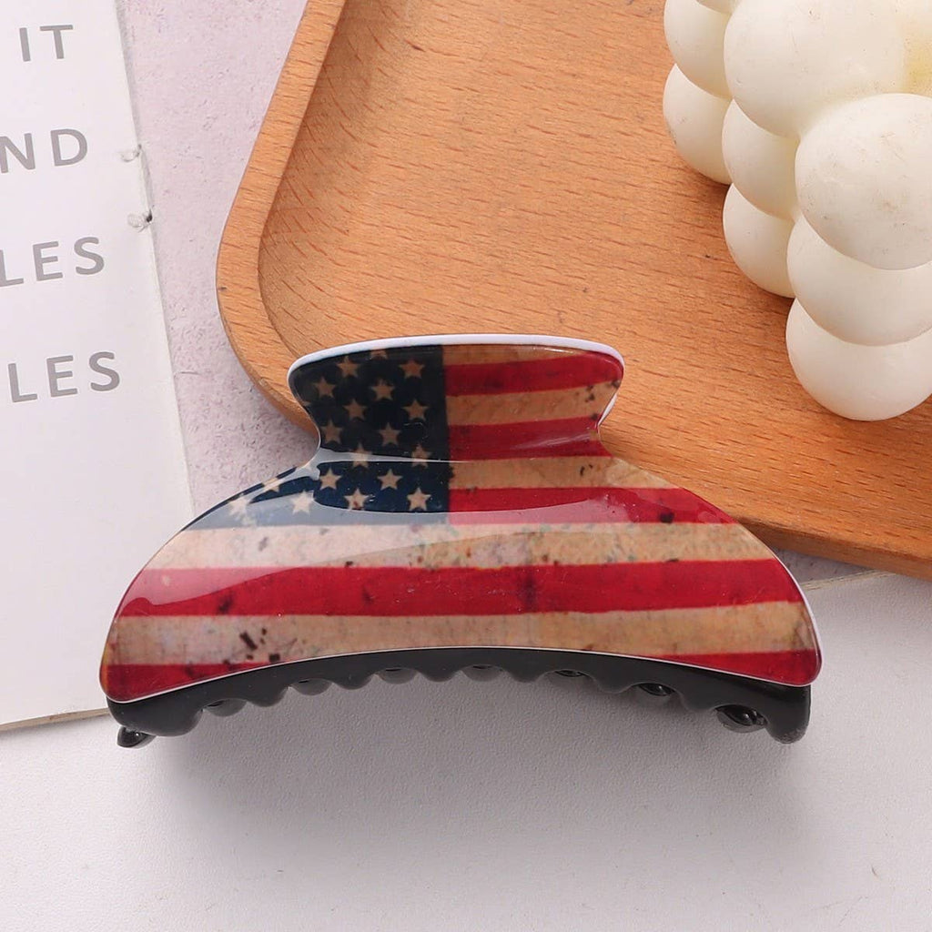 4TH OF JULY RECTANGLE HAIR CLAW CLIPS_CWAHA0700: TYPE2 / (OS) 3