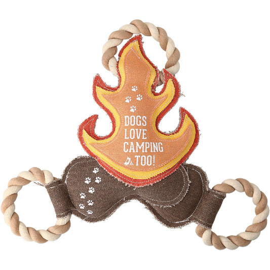 Camping Dog - 12" Canvas Dog Toy on Rope