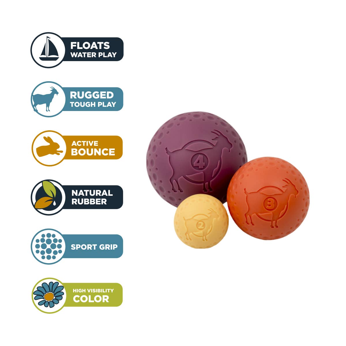 Tall Tails GOAT Sport Balls, 2-Pack- Small