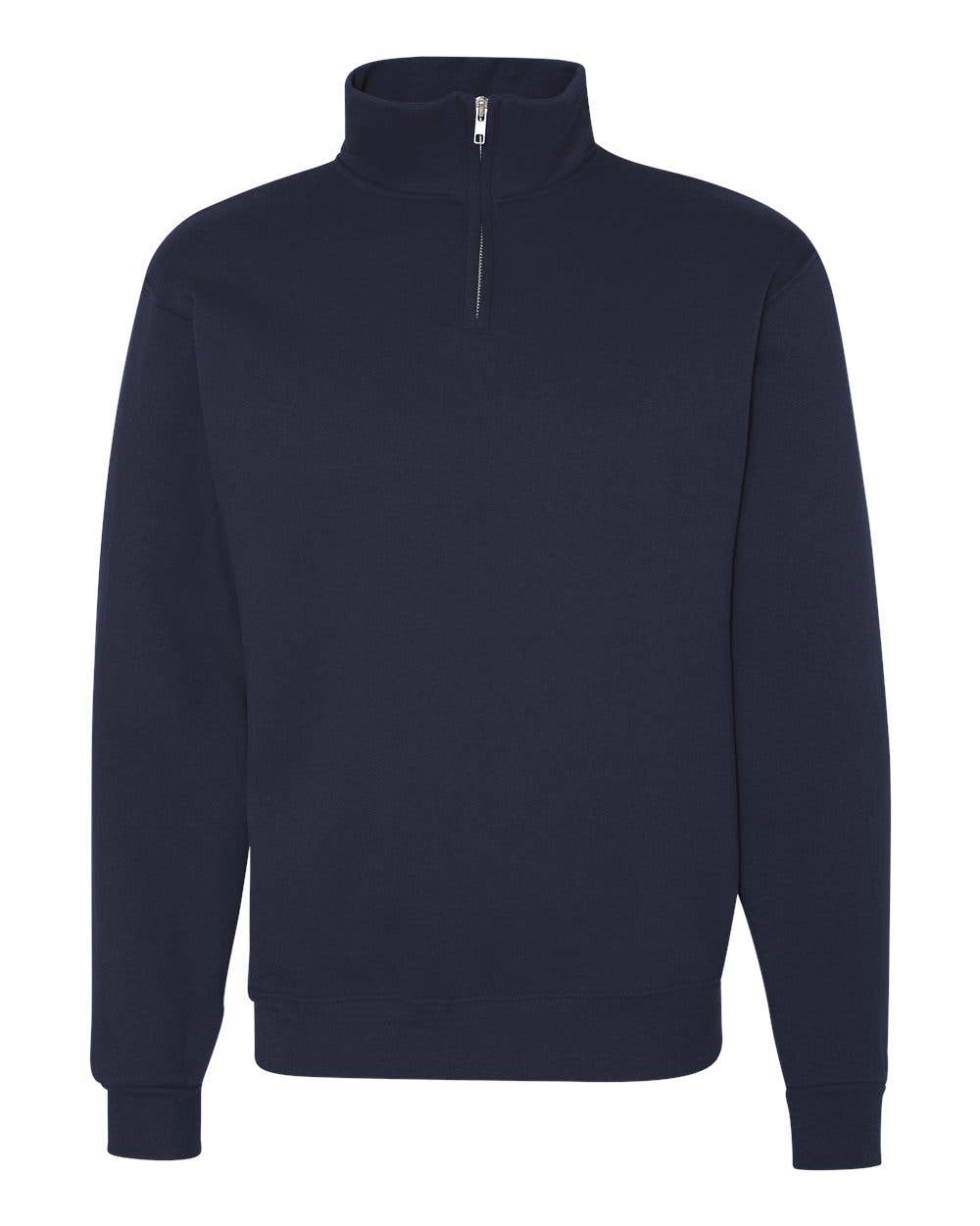 Custom Logo/Text Print Quarter-Zip Sweatshirt : Vintage Heather Navy / S