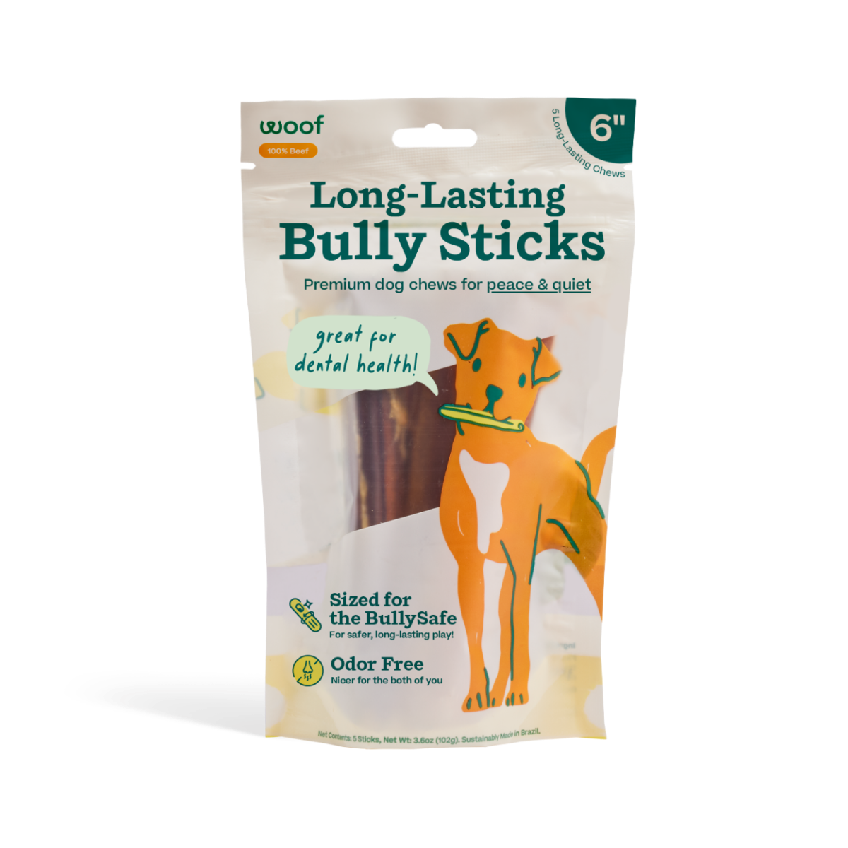 BullySafe Chews - BullySticks: Beef / 12-inch 5 pack