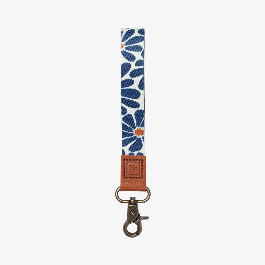 Emmeline Navy - Wristlet Keychain: Blue/Cream