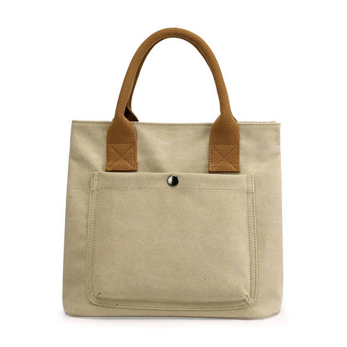 SIMPLE CANVAS UNDERARM HANDBAG TOTE BAG_CWAB1263: White / (OS) 1