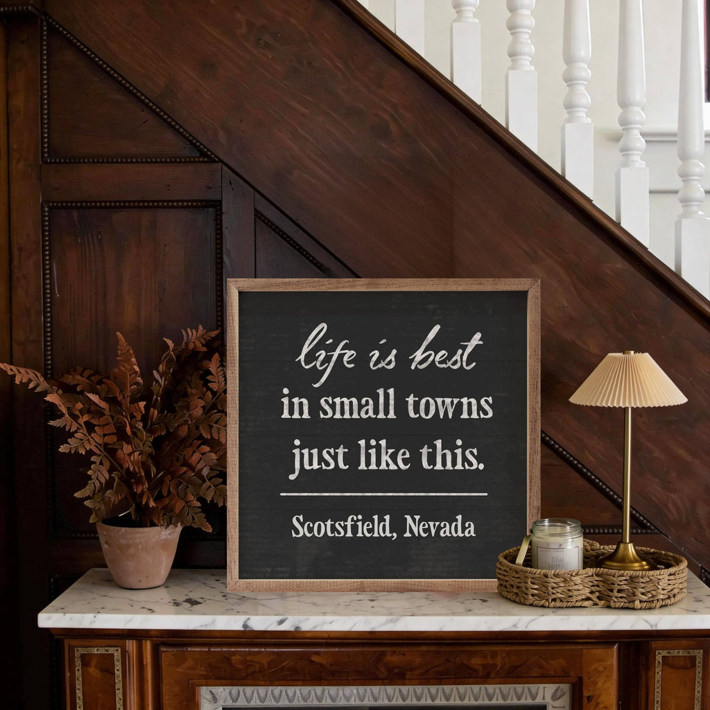 Life Is Best In Small Town Personalized: White / 4x4