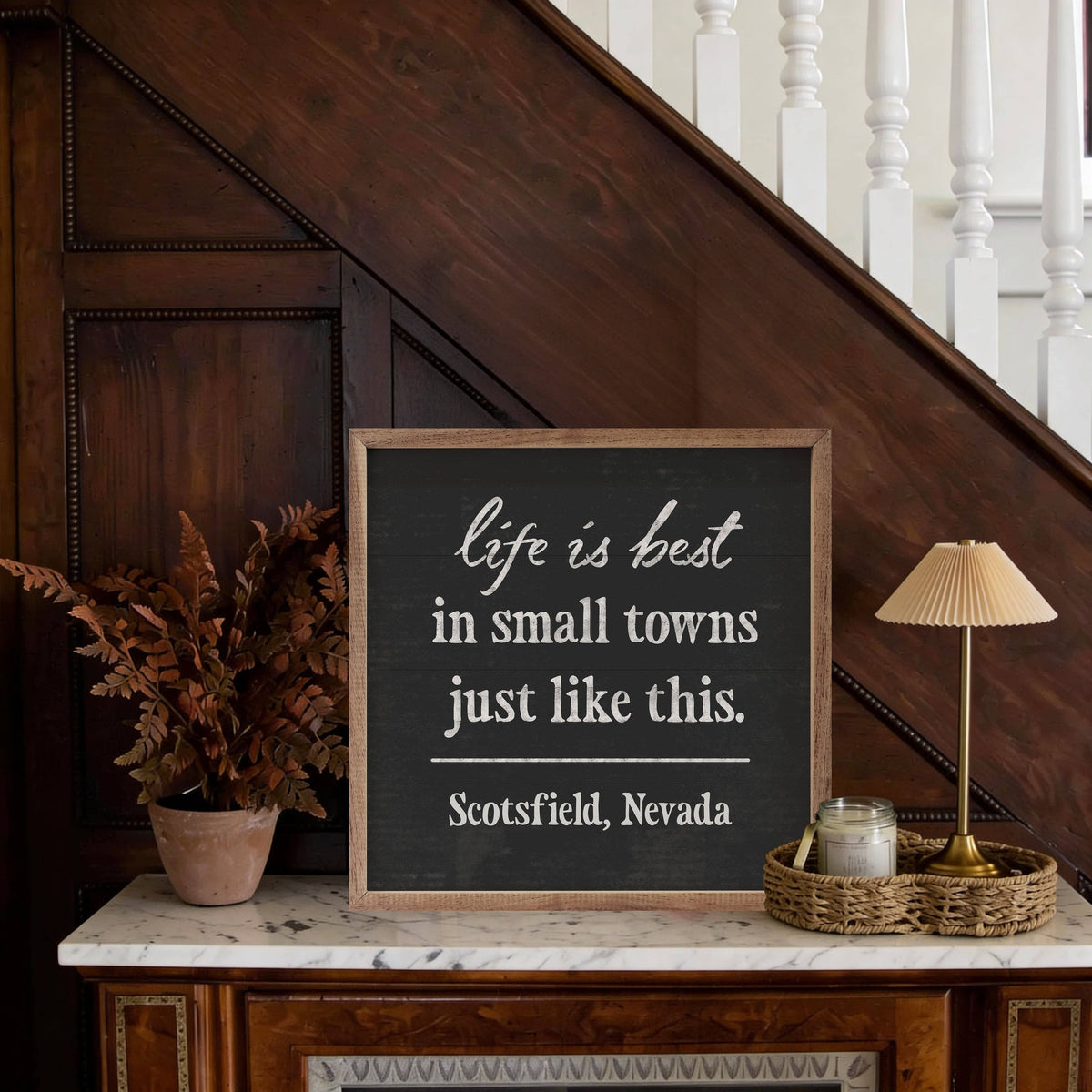 Life Is Best In Small Town Personalized: White / 4x4