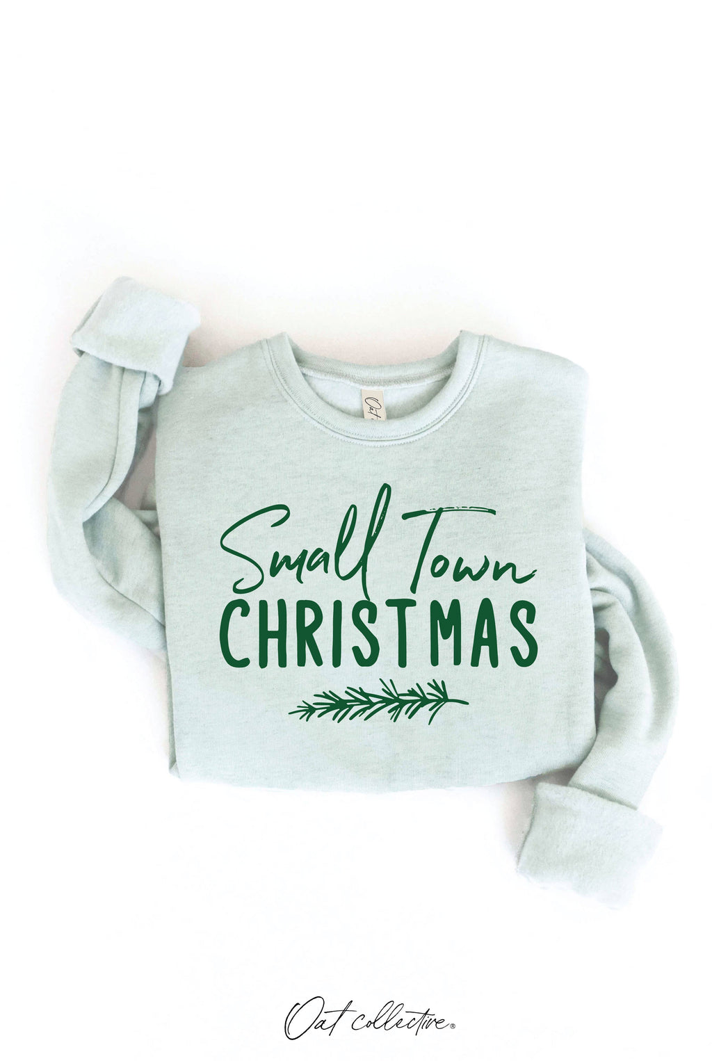 SMALL TOWN CHRISTMAS Graphic Sweatshirt: HEATHER DUST / S