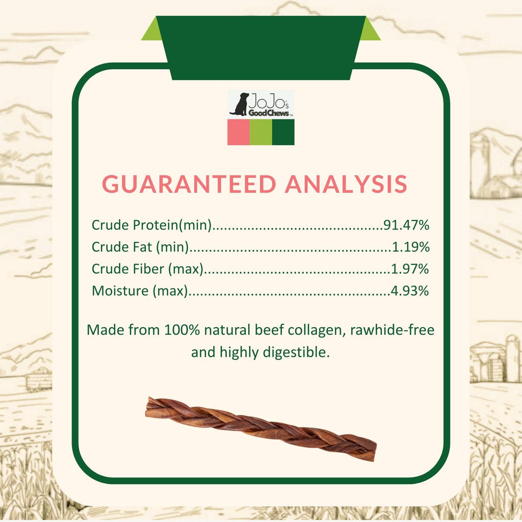 Braided Collagen Stick Dog Chews – 12” Jumbo (15/Bag)