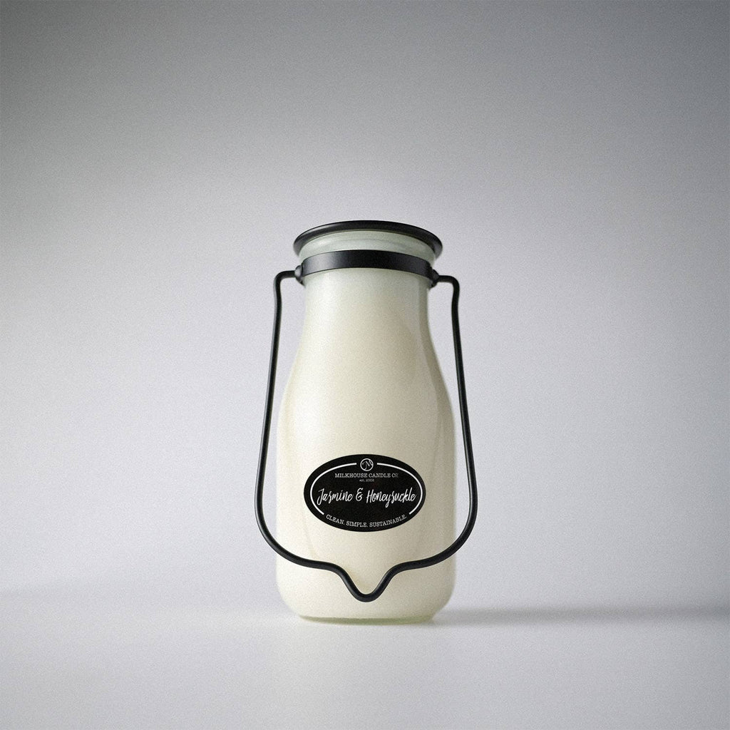 14 oz Milkbottle Candle: Jasmine & Honeysuckle