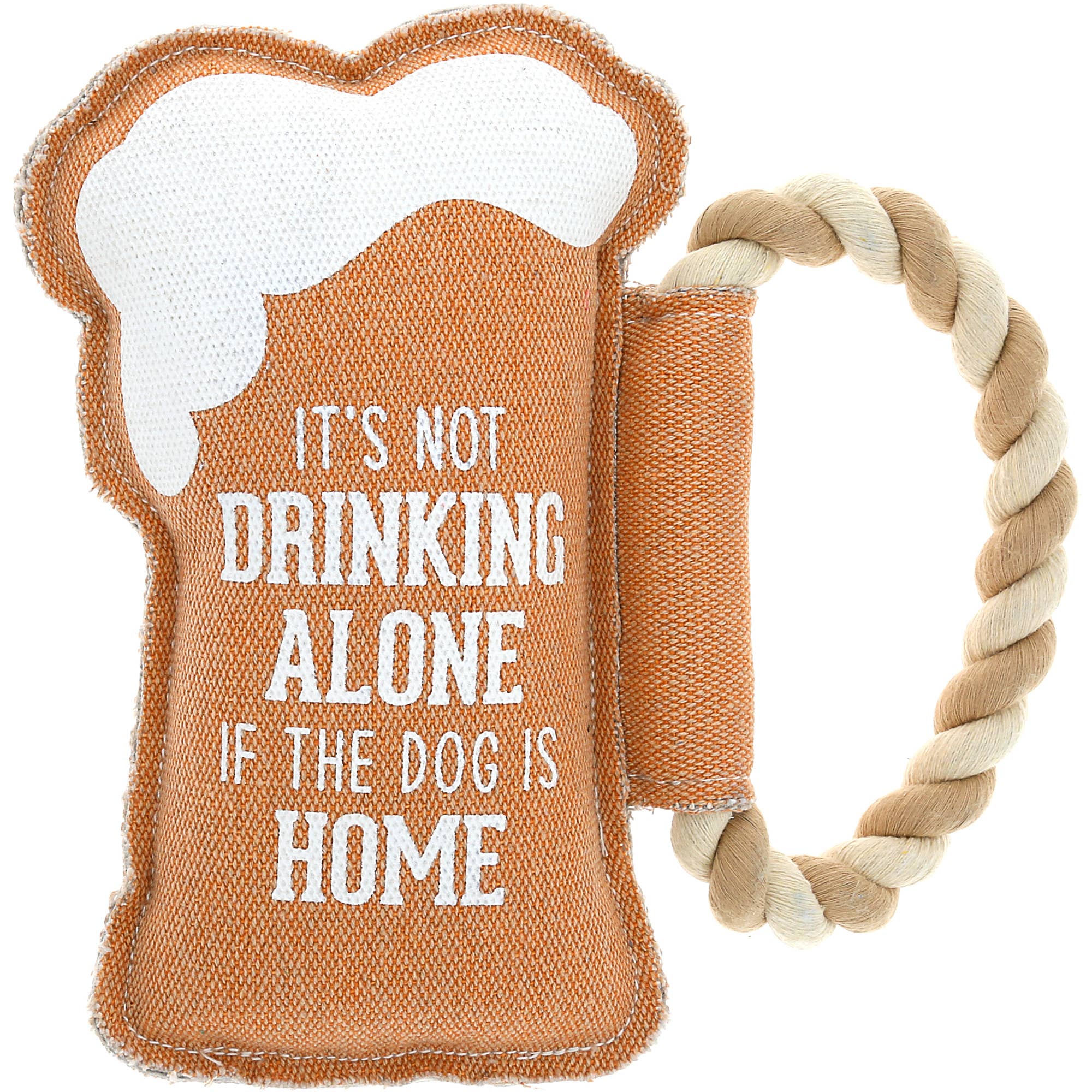 Dog Is Home - 8" Canvas Dog Toy on Rope