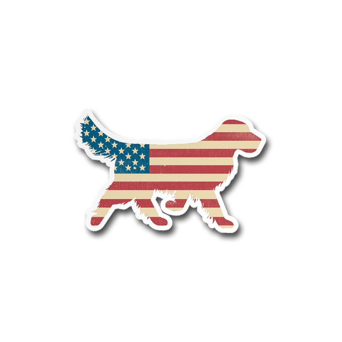 Dog American Flag Sticker Vinyl Decal: 3"