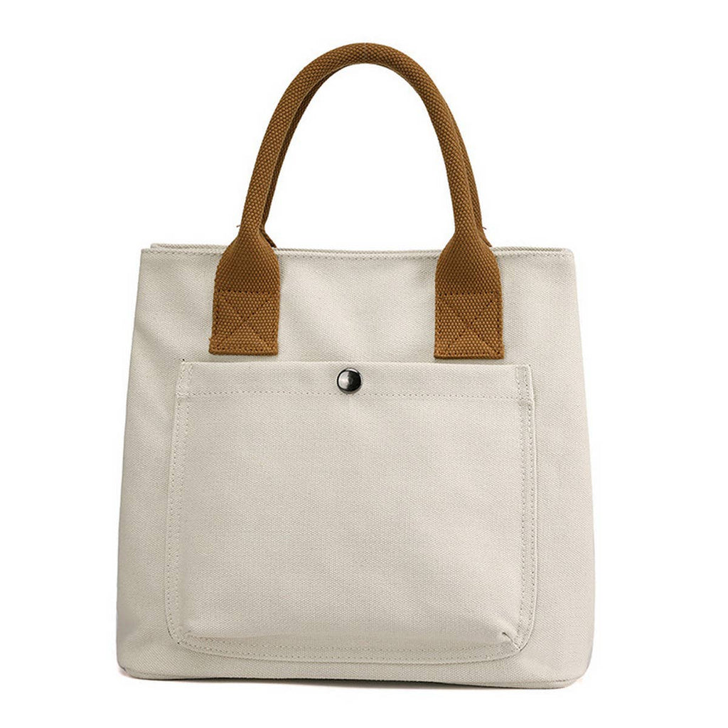 SIMPLE CANVAS UNDERARM HANDBAG TOTE BAG_CWAB1263: White / (OS) 1