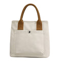 SIMPLE CANVAS UNDERARM HANDBAG TOTE BAG_CWAB1263: White / (OS) 1