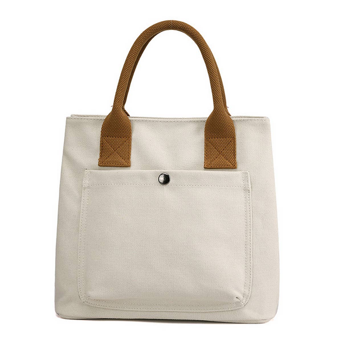 SIMPLE CANVAS UNDERARM HANDBAG TOTE BAG_CWAB1263: White / (OS) 1