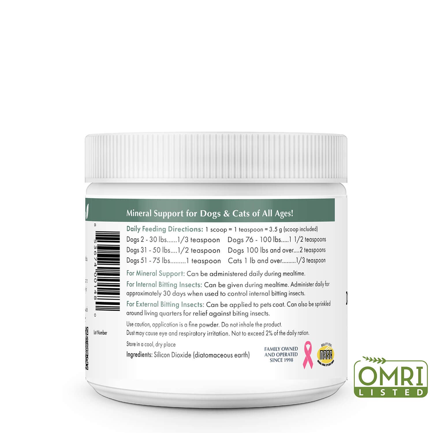 Diatomaceous Earth: 13 oz