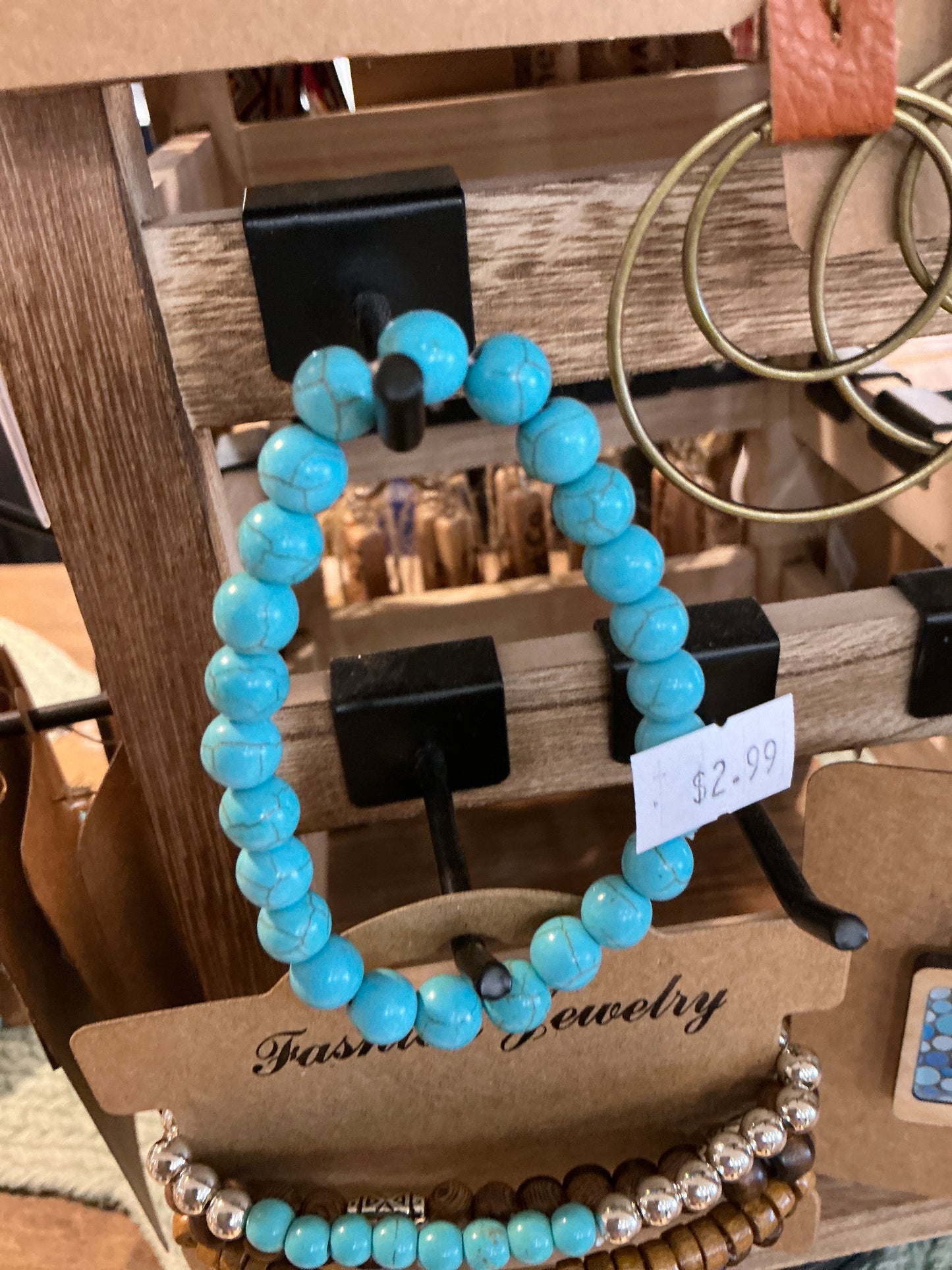 Blue beaded bracelet