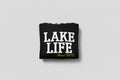 Lake Life Cropped Black Hoodie Lg