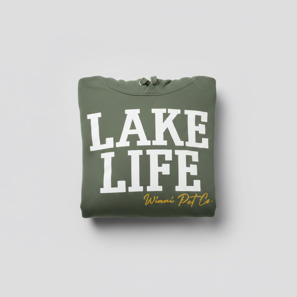 Lake Life Cropped Green Hoodie Sm