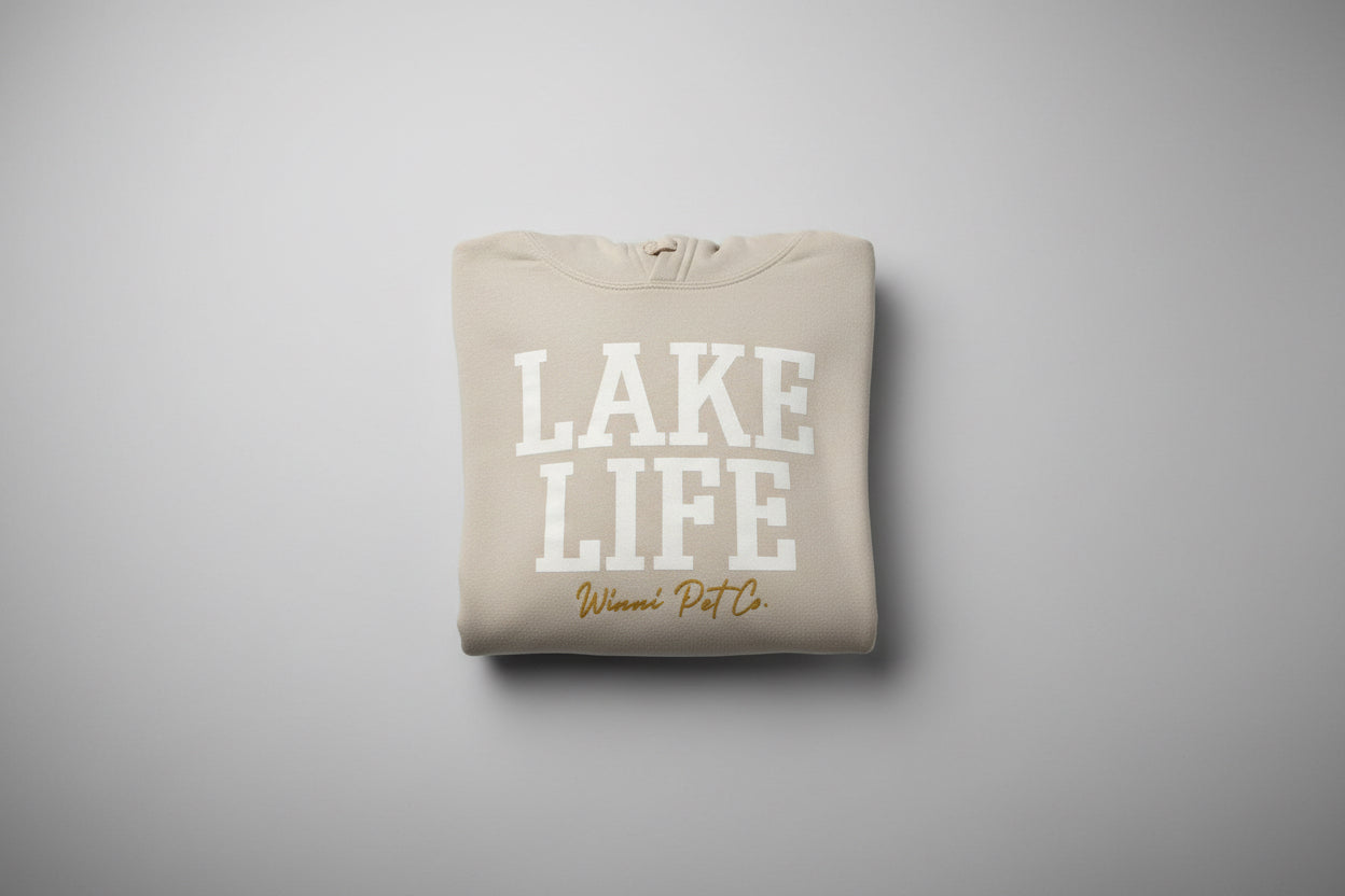Lake Life Cropped Crème Hoodie M