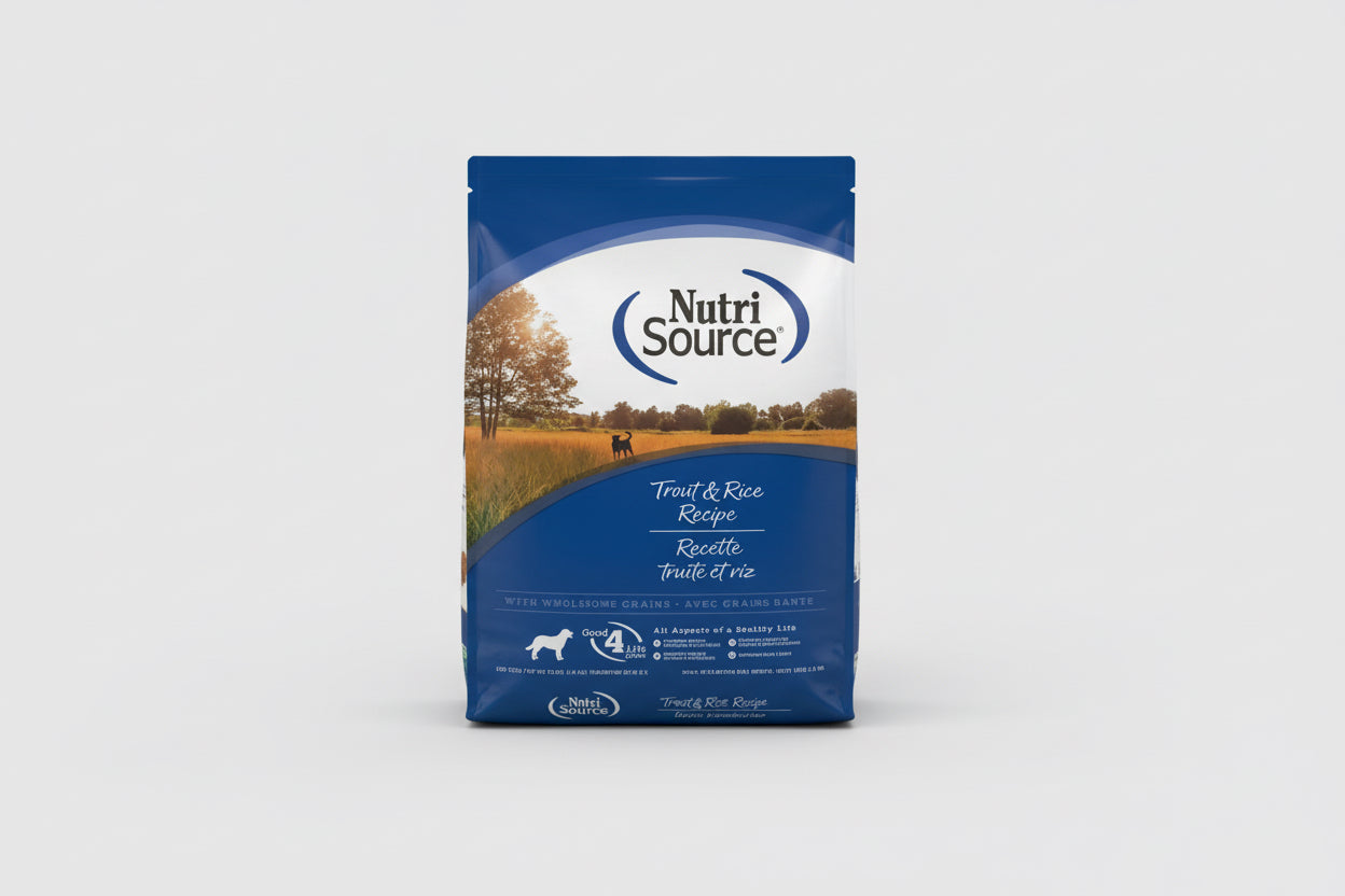 Nutri source trout and rice dog foods 12 pound
