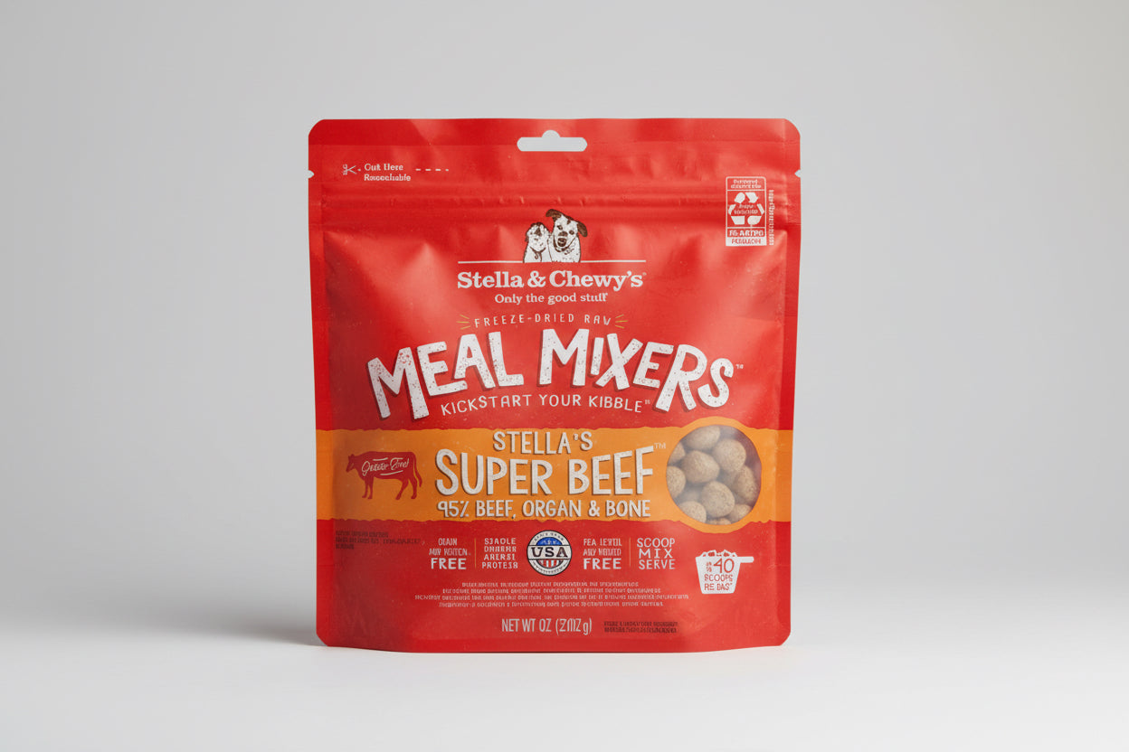 Freeze dried raw Stella’s super beef meal mixer